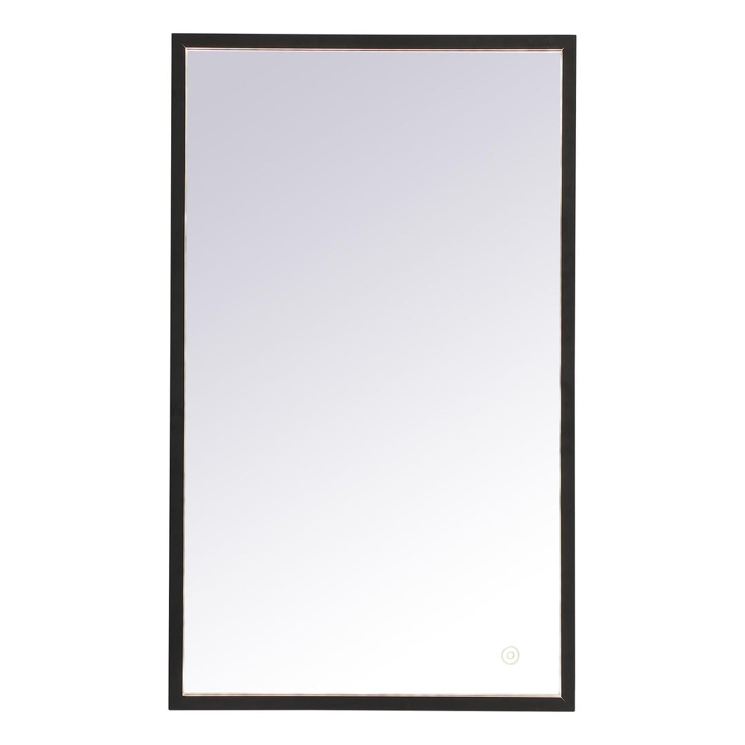 Pier Rectangle LED Mirror in Black by Elegant