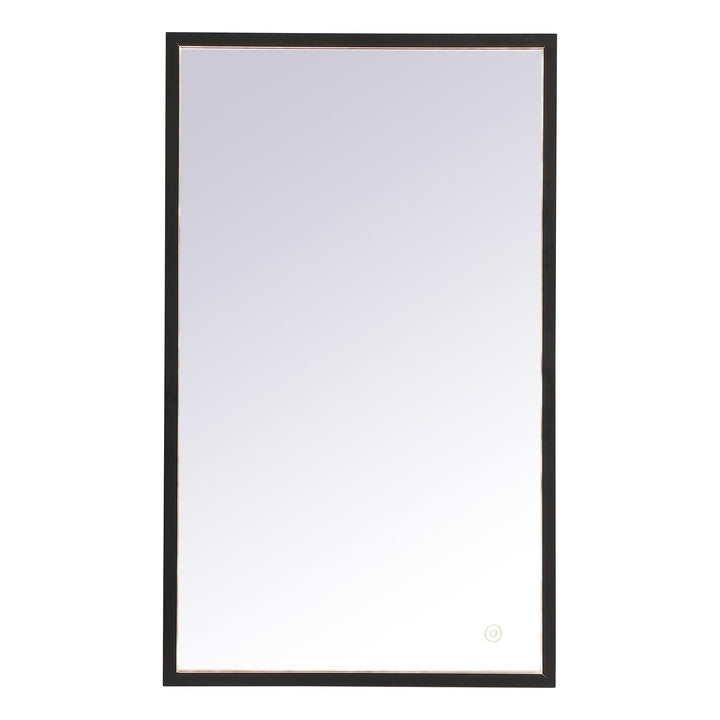 Pier Rectangle LED Mirror in Black by Elegant
