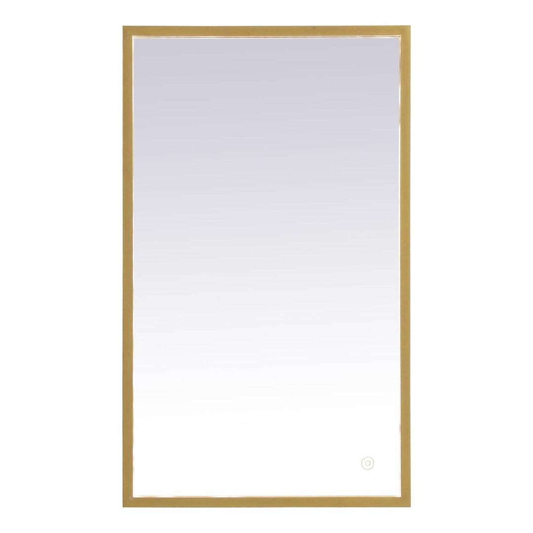 Pier Rectangle LED Mirror in Brass by Elegant