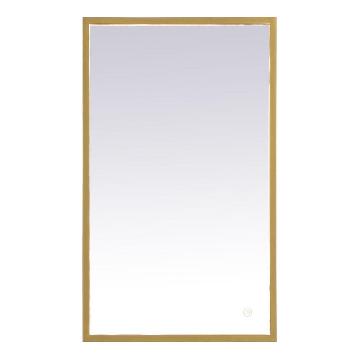Pier Rectangle LED Mirror in Brass by Elegant