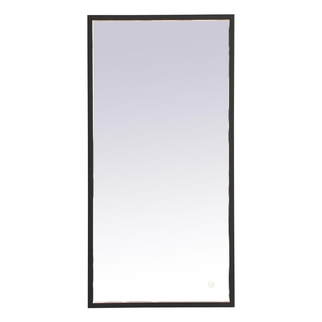 Pier Rectangle LED Mirror in Black by Elegant