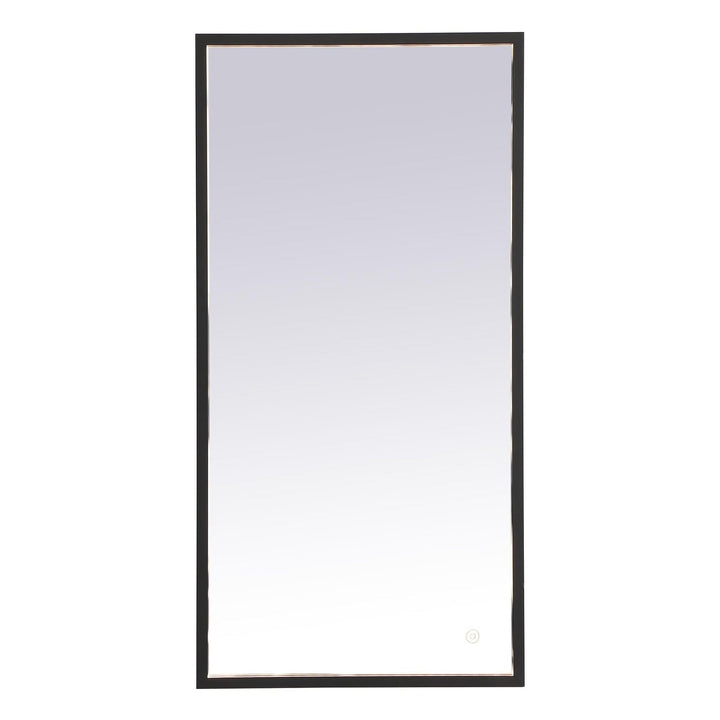 Pier Rectangle LED Mirror in Black by Elegant