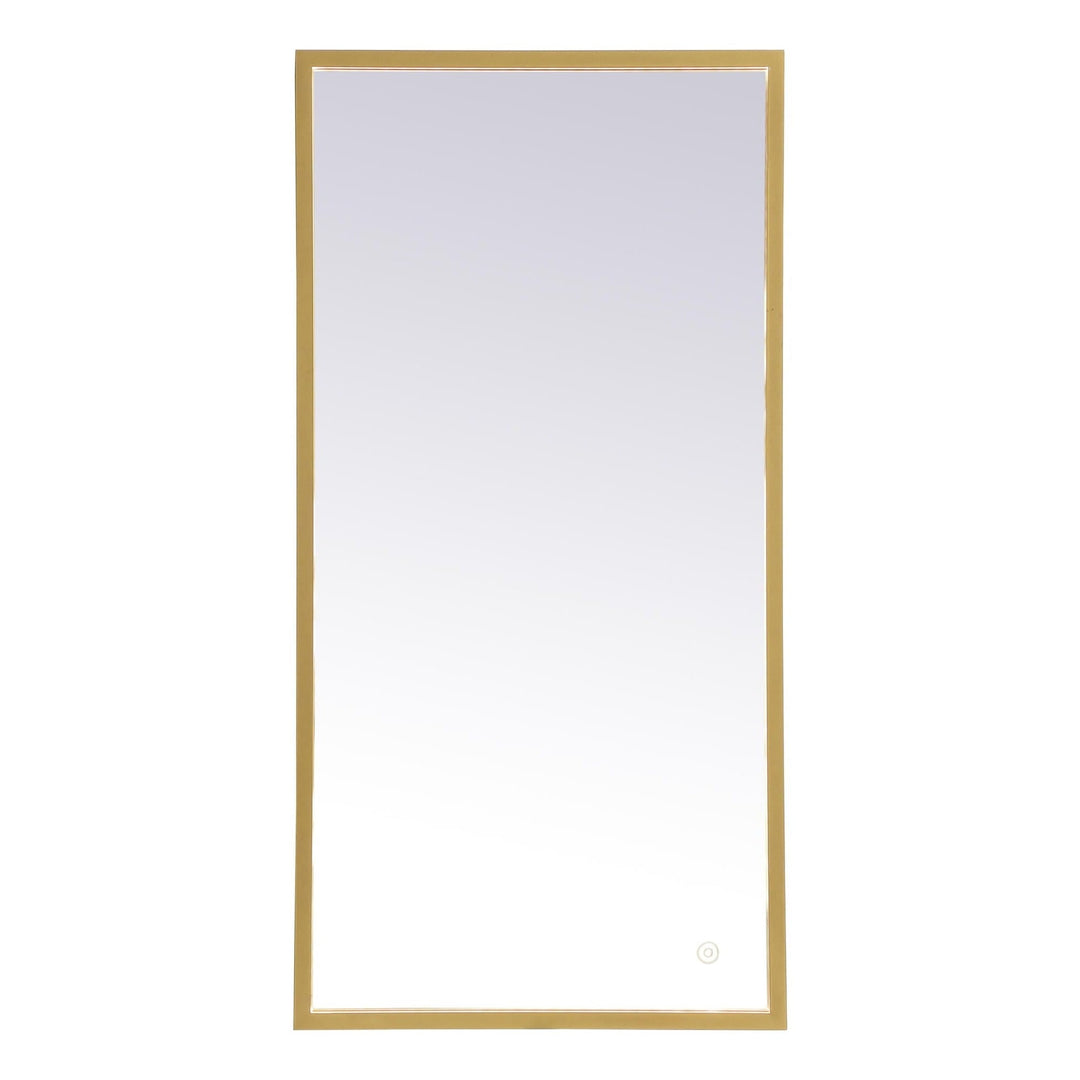 Pier Rectangle LED Mirror in Brass by Elegant