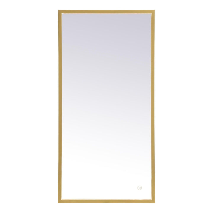 Pier Rectangle LED Mirror in Brass by Elegant
