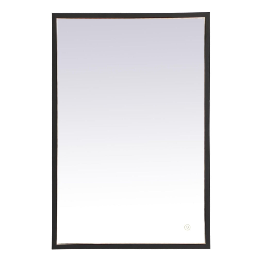 Pier Rectangle LED Mirror in Black by Elegant