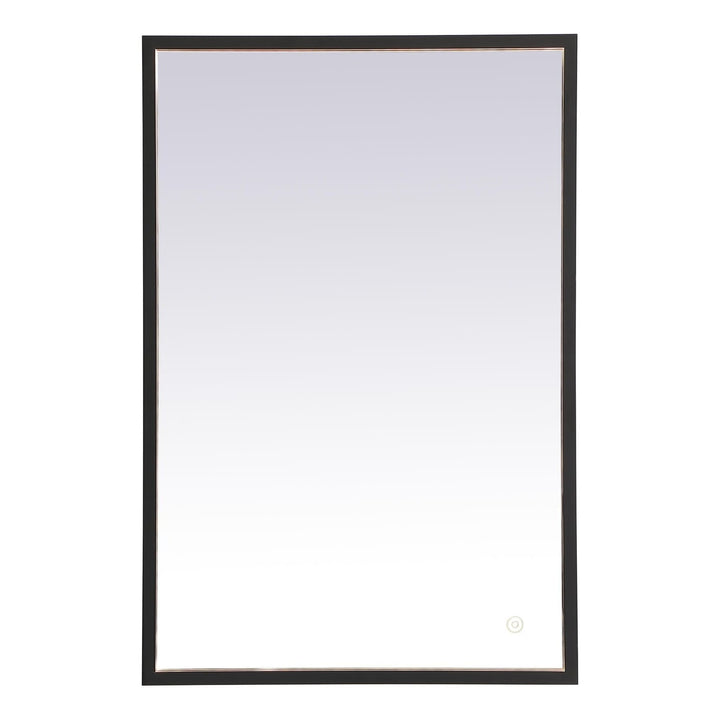 Pier Rectangle LED Mirror in Black by Elegant