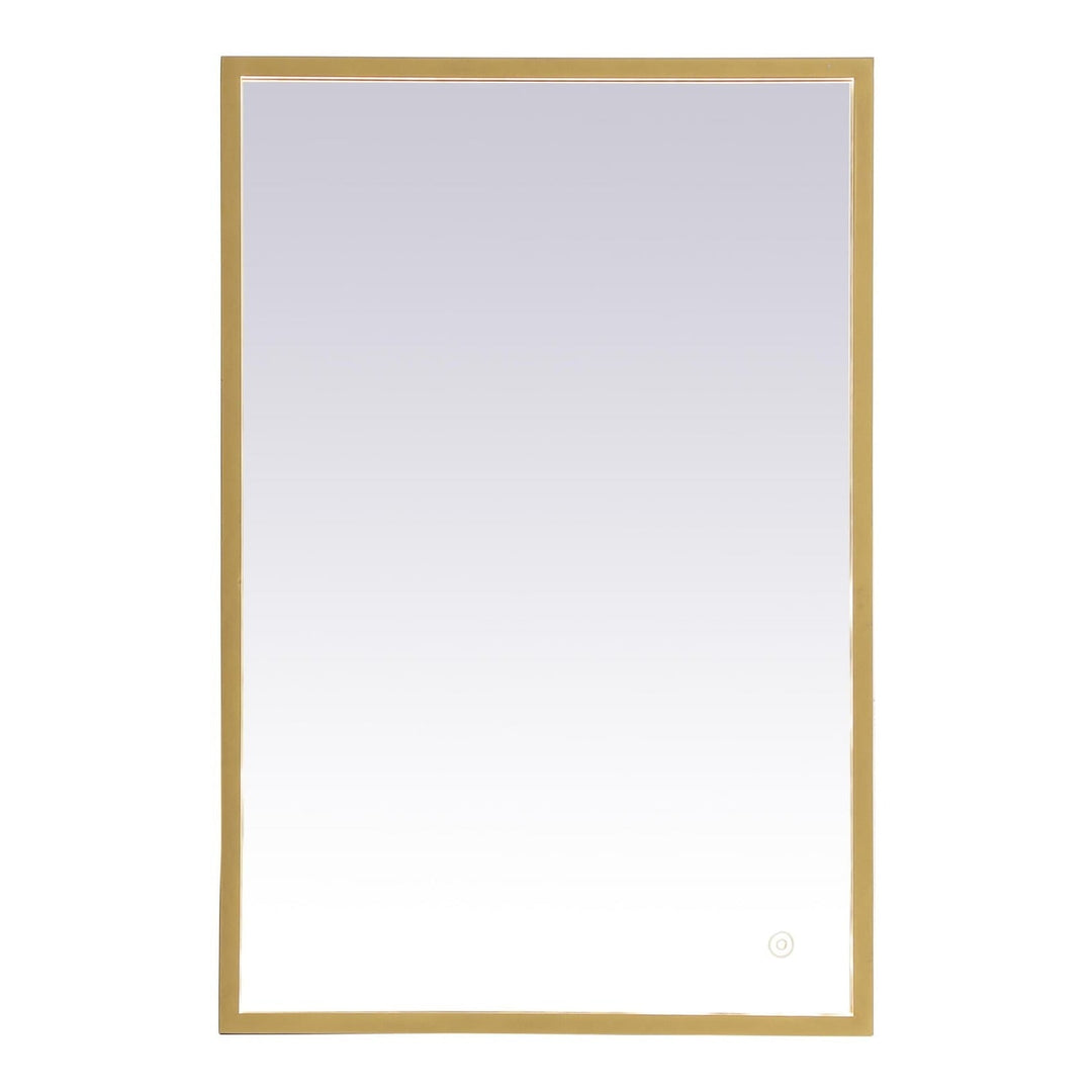 Pier Rectangle LED Mirror in Brass by Elegant