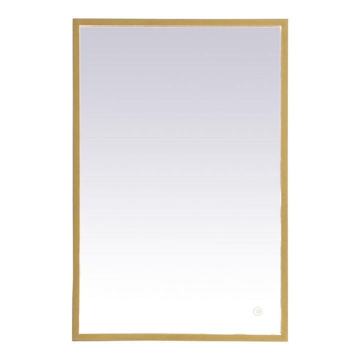 Pier Rectangle LED Mirror in Brass by Elegant