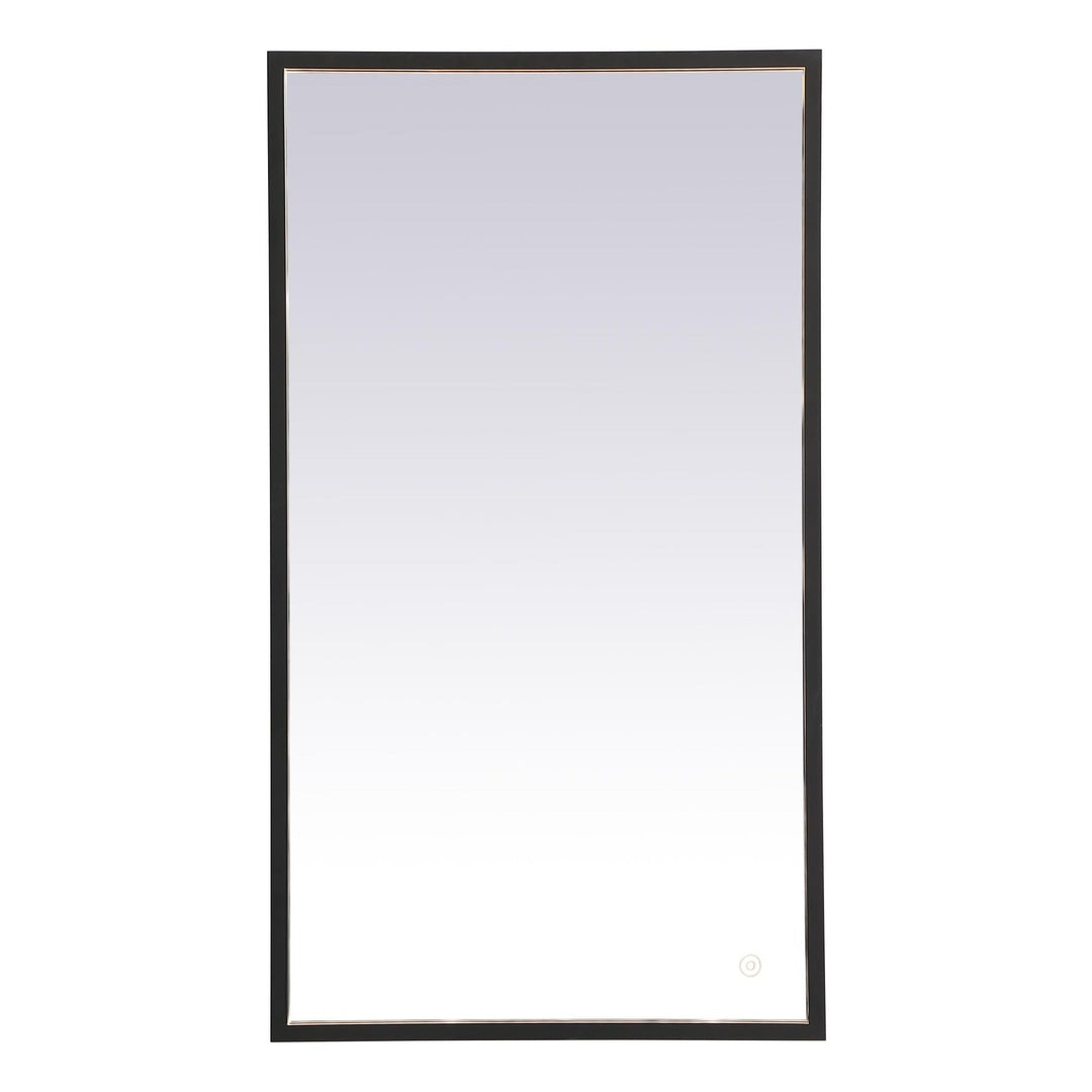 Pier Rectangle LED Mirror in Black by Elegant