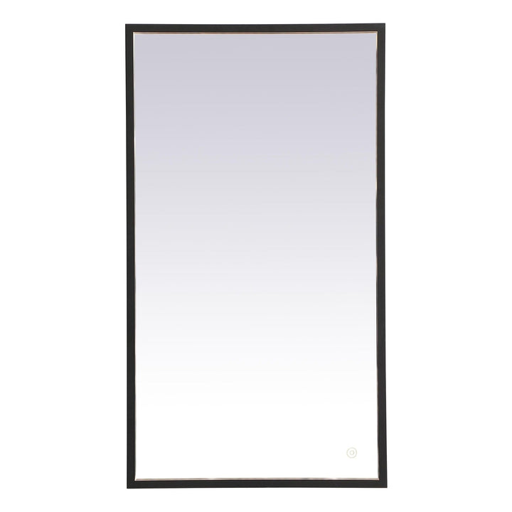 Pier Rectangle LED Mirror in Black by Elegant