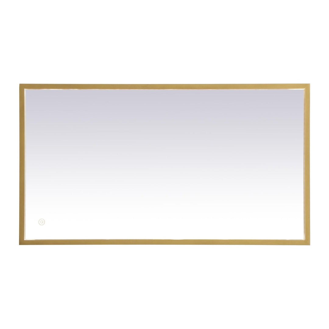 Pier Rectangle LED Mirror in Brass by Elegant