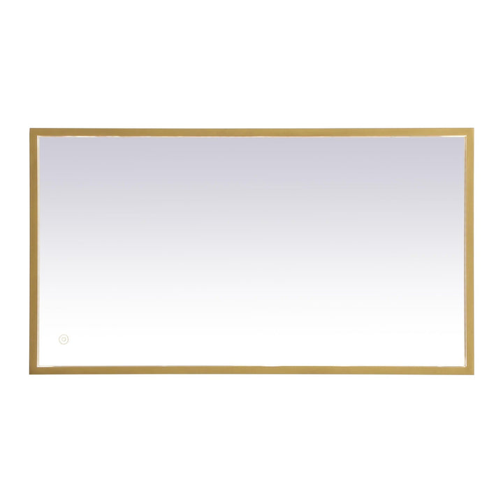 Pier Rectangle LED Mirror in Brass by Elegant