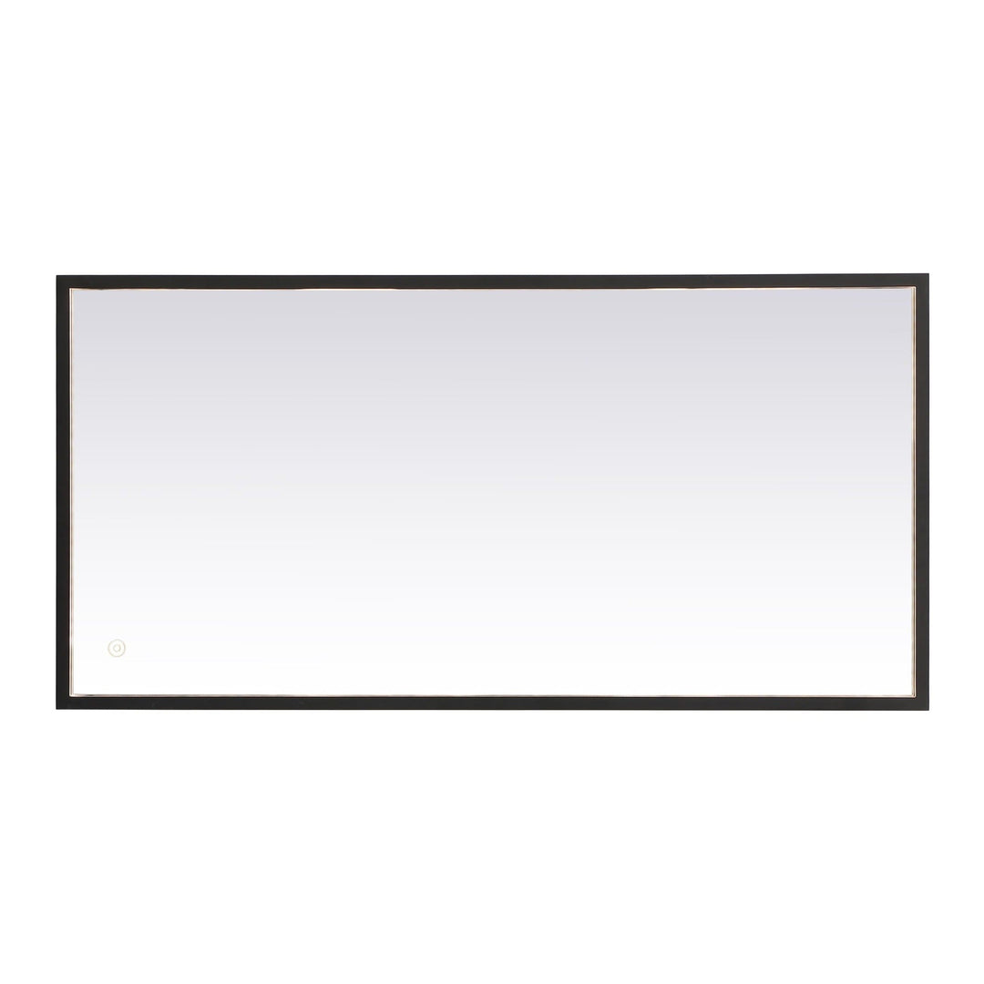 Pier Rectangle LED Mirror in Black by Elegant