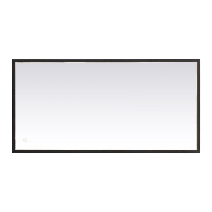 Pier Rectangle LED Mirror in Black by Elegant