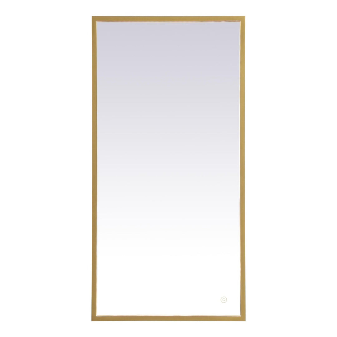 Pier Rectangle LED Mirror in Brass by Elegant