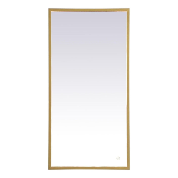 Pier Rectangle LED Mirror in Brass by Elegant