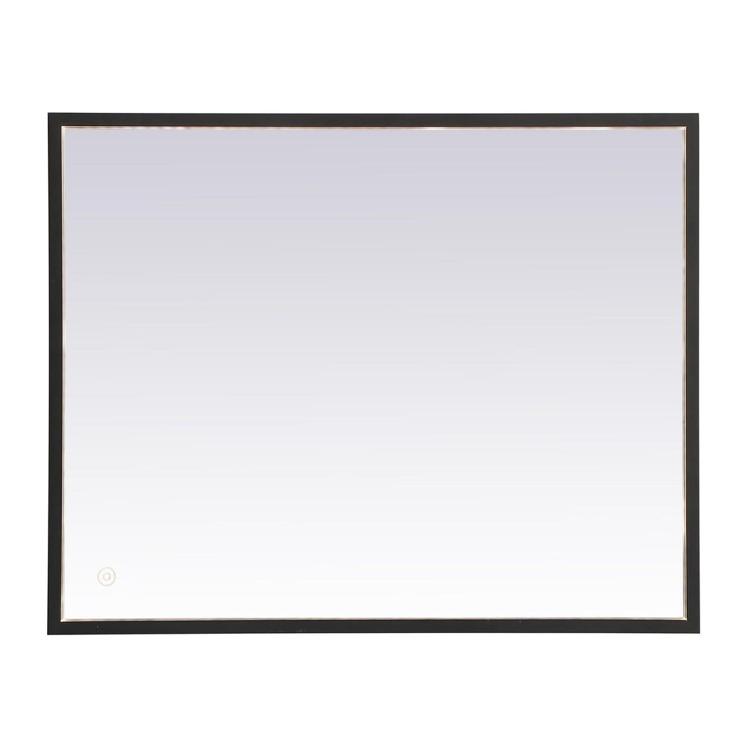 Pier Rectangle LED Mirror in Black by Elegant