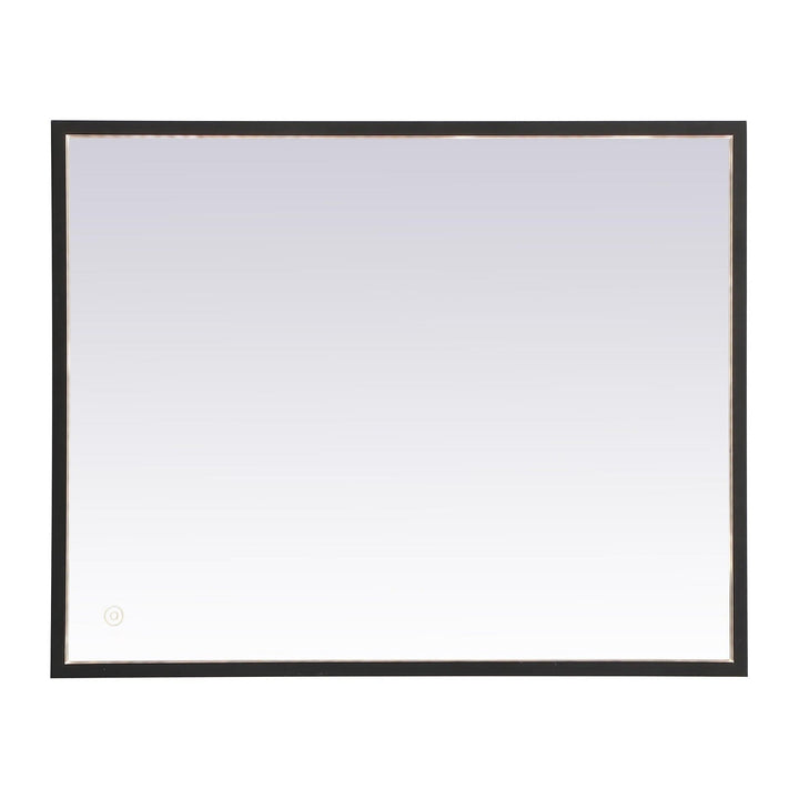 Pier Rectangle LED Mirror in Black by Elegant