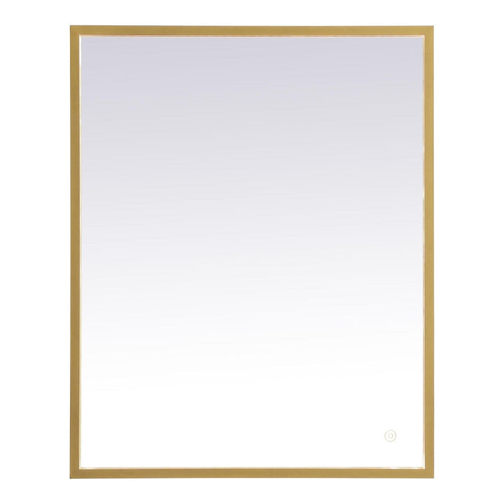 Pier Rectangle LED Mirror in Brass by Elegant