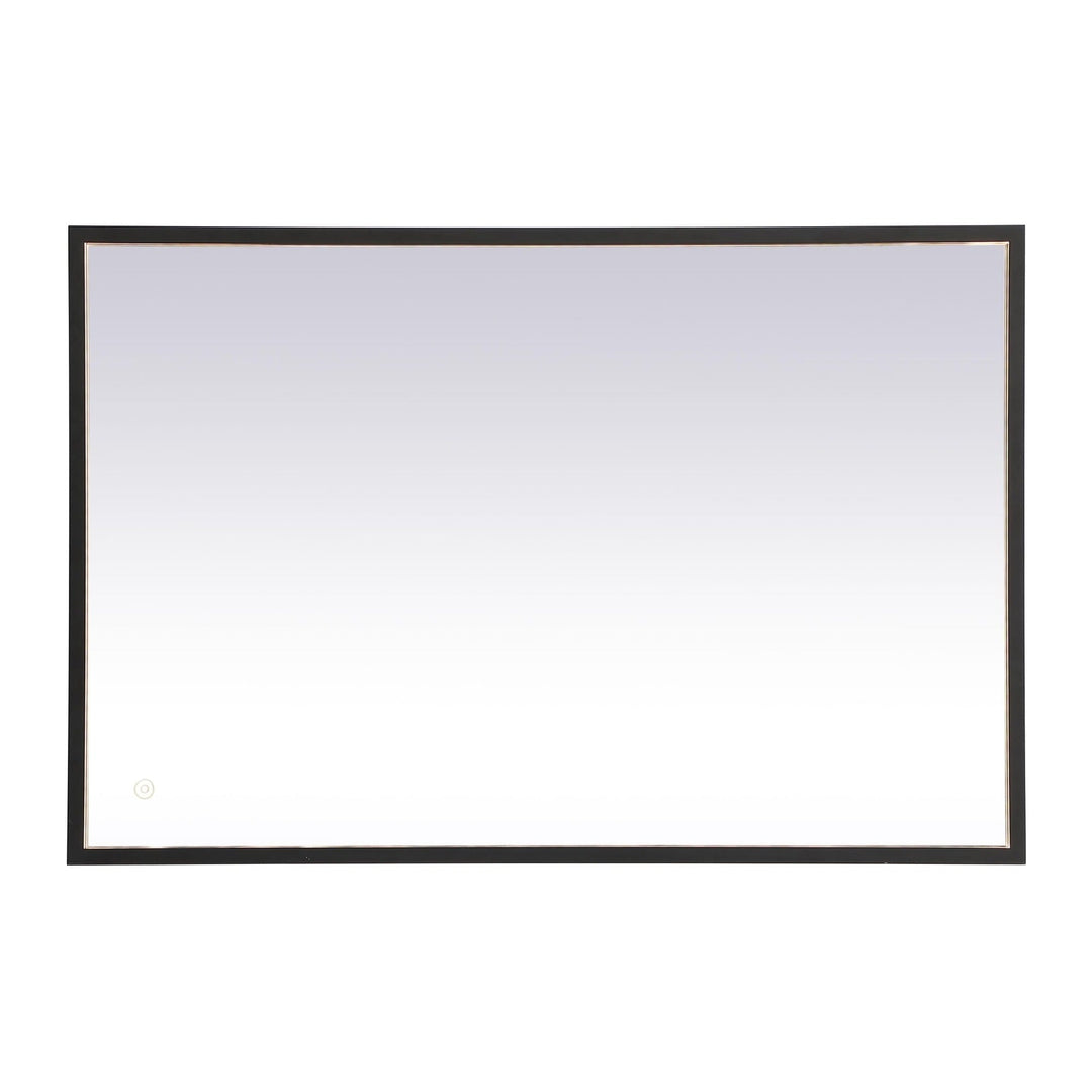 Pier Rectangle LED Mirror in Black by Elegant