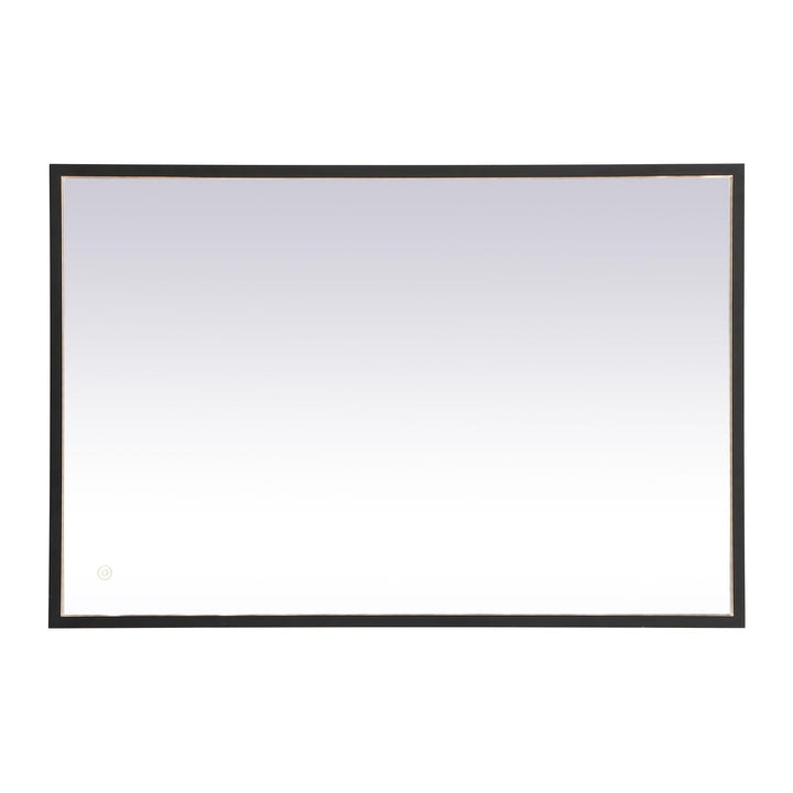 Pier Rectangle LED Mirror in Black by Elegant