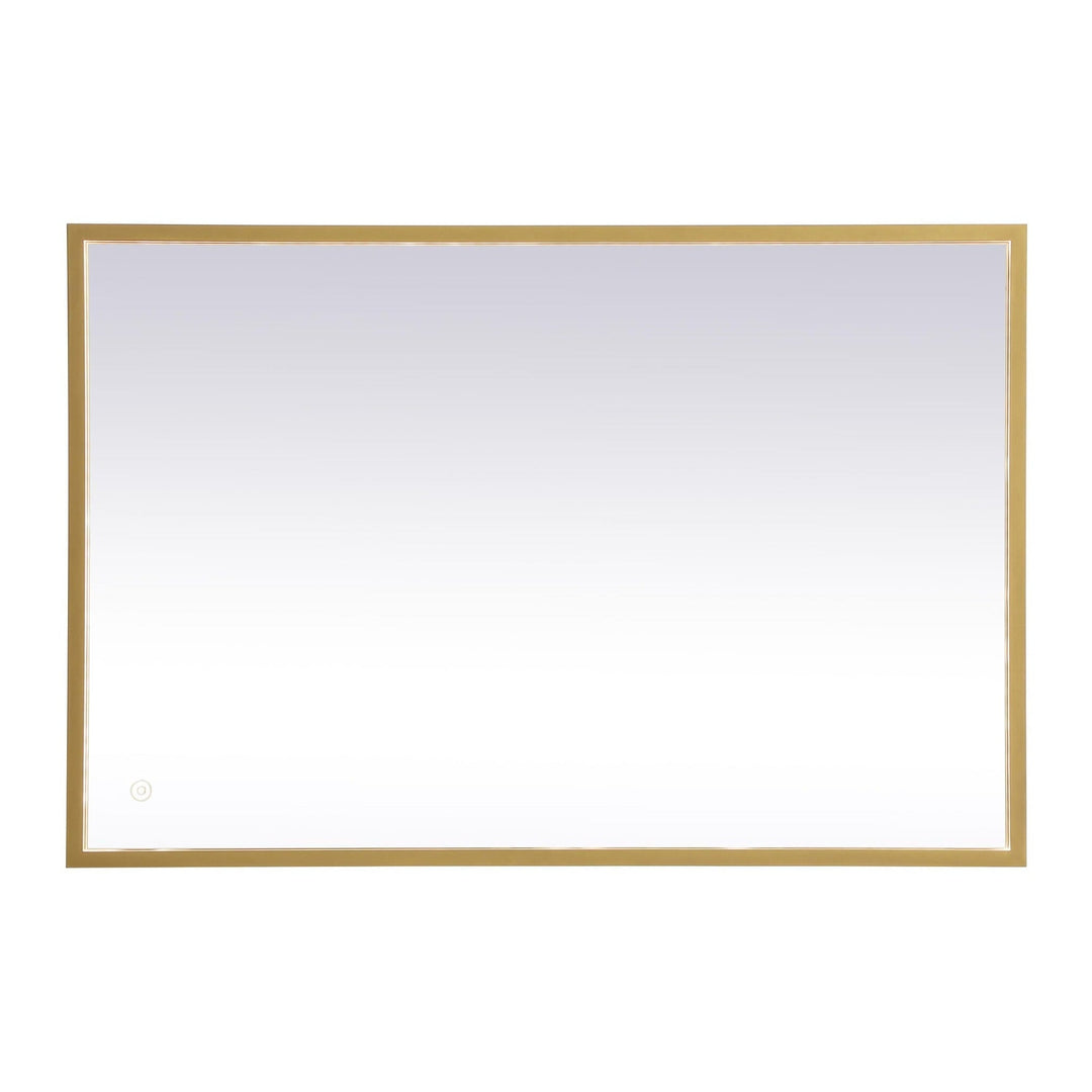 Pier Rectangle LED Mirror in Brass by Elegant
