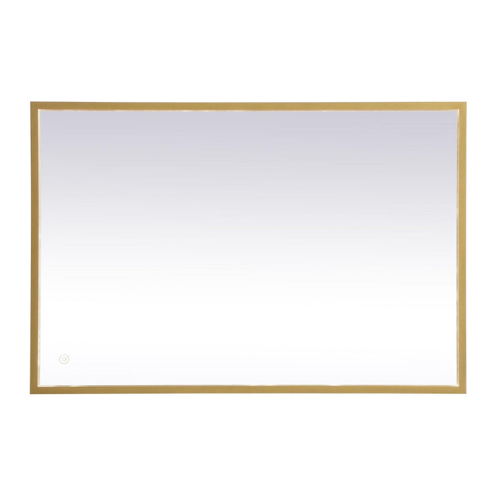 Pier Rectangle LED Mirror in Brass by Elegant