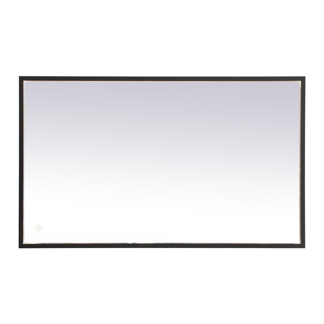 Pier Rectangle LED Mirror in Black by Elegant