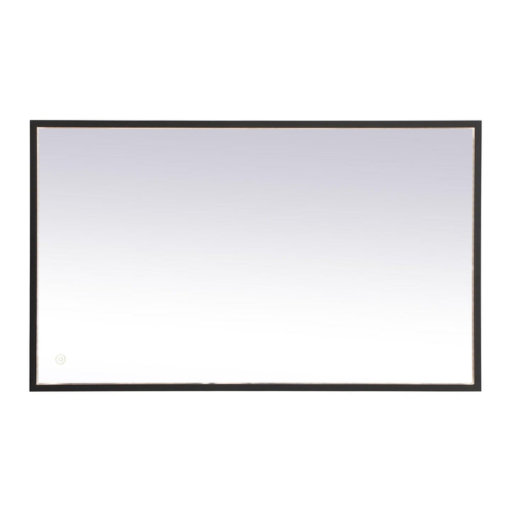Pier Rectangle LED Mirror in Black by Elegant