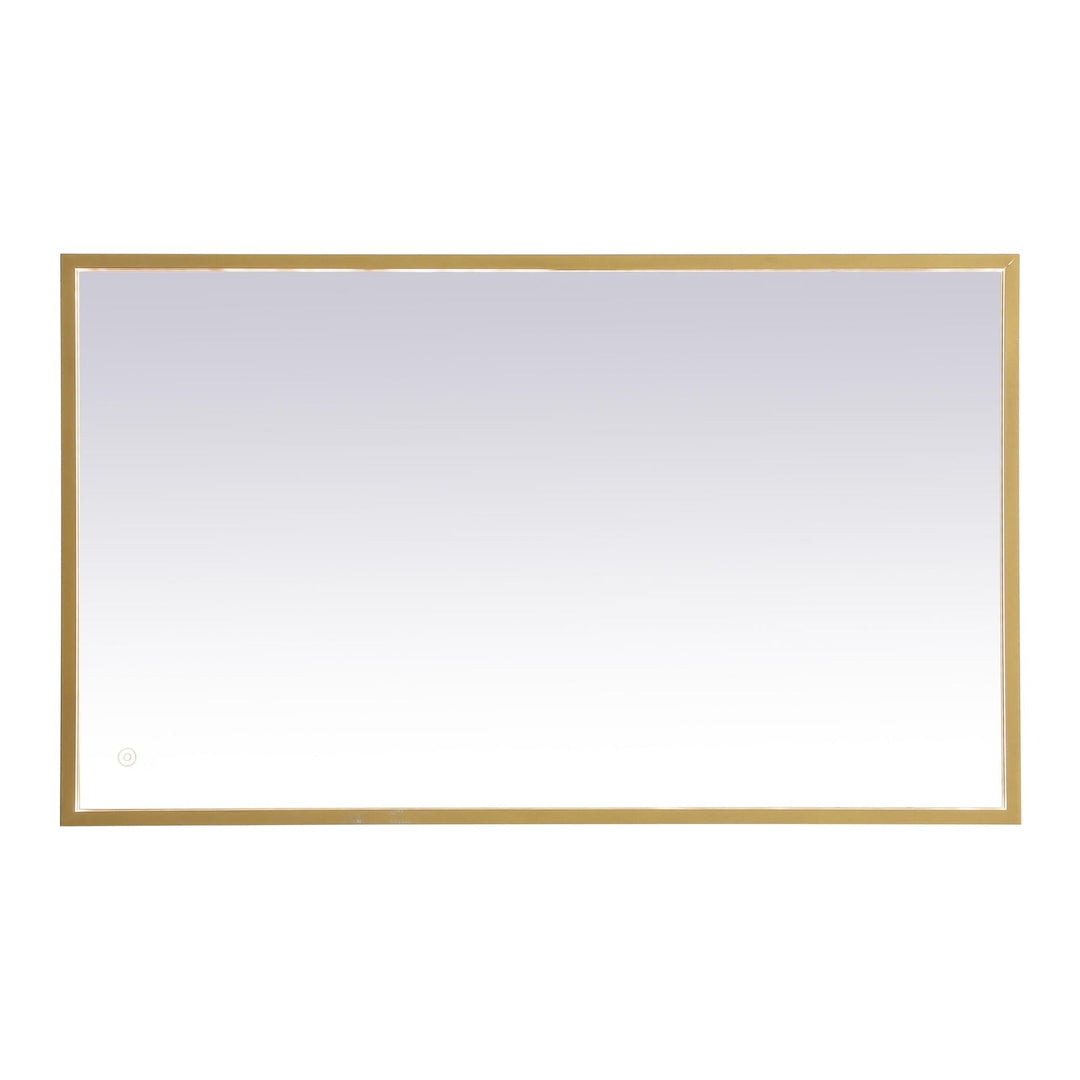 Pier Rectangle LED Mirror in Brass by Elegant