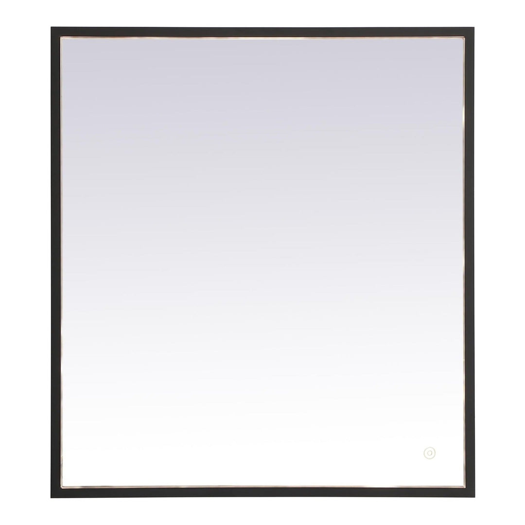 Pier Rectangle LED Mirror in Black by Elegant