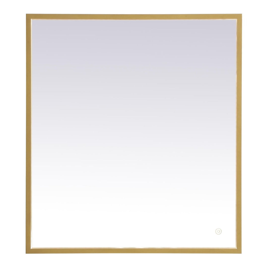 Pier Rectangle LED Mirror in Brass by Elegant