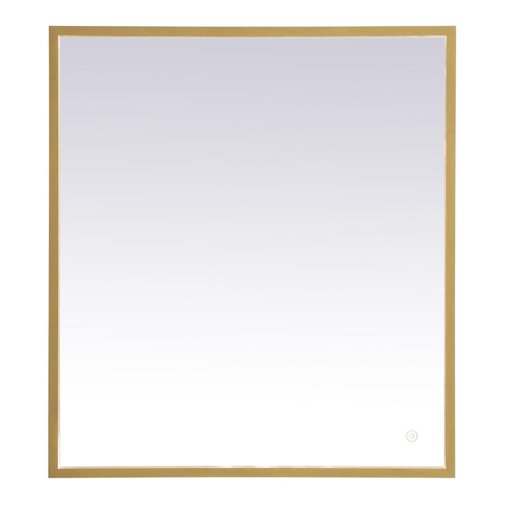 Pier Rectangle LED Mirror in Brass by Elegant