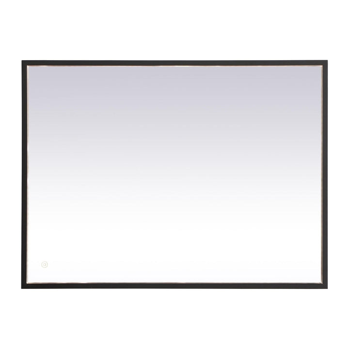 Pier Rectangle LED Mirror in Black by Elegant