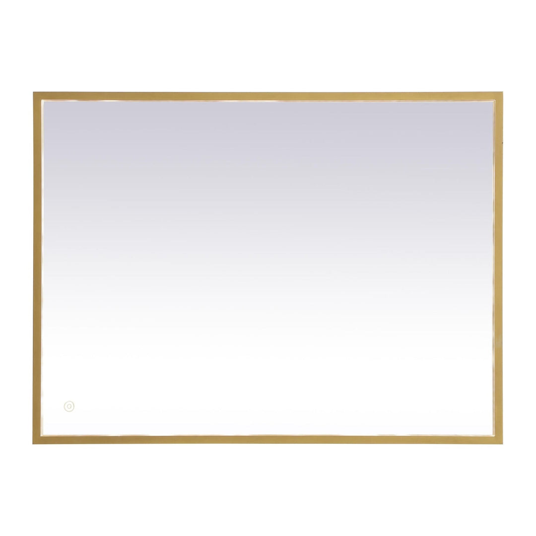 Pier Rectangle LED Mirror in Brass by Elegant