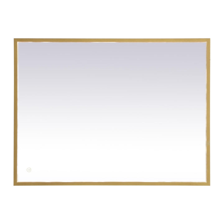 Pier Rectangle LED Mirror in Brass by Elegant