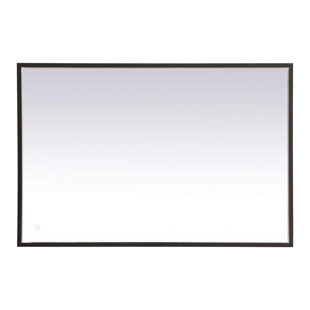 Pier Rectangle LED Mirror in Black by Elegant