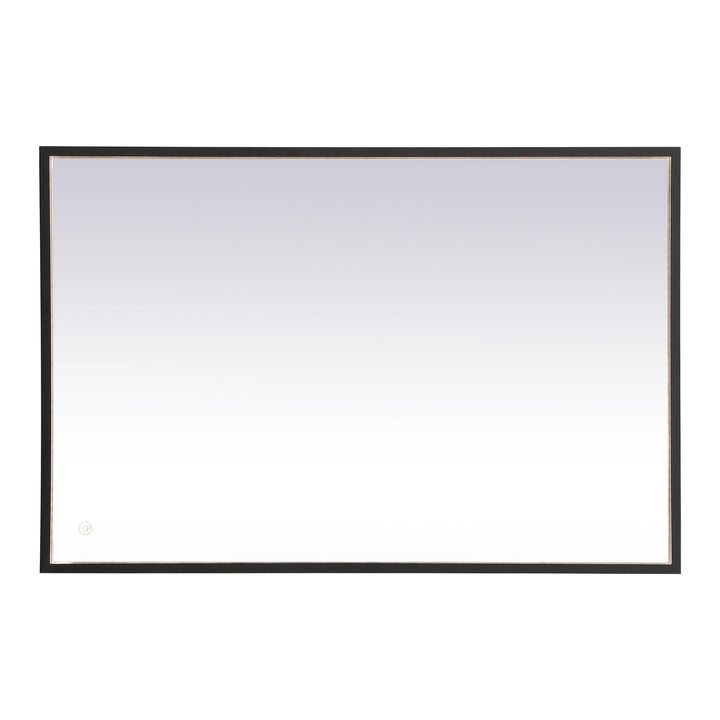 Pier Rectangle LED Mirror in Black by Elegant