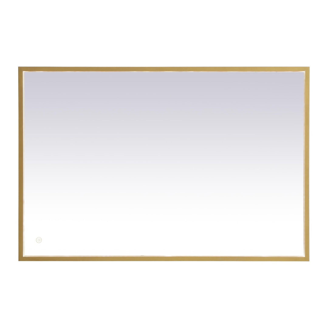 Pier Rectangle LED Mirror in Brass by Elegant