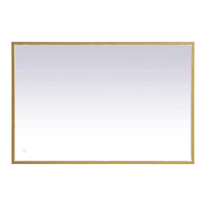 Pier Rectangle LED Mirror in Brass by Elegant