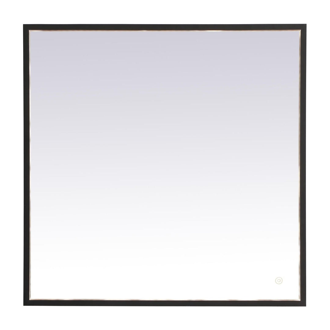 Pier Rectangle LED Mirror in Black by Elegant