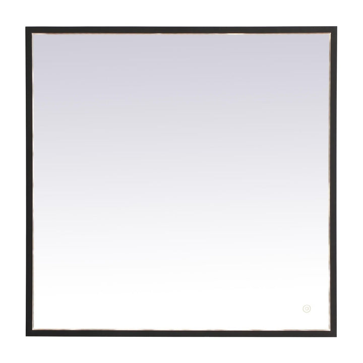 Pier Rectangle LED Mirror in Black by Elegant