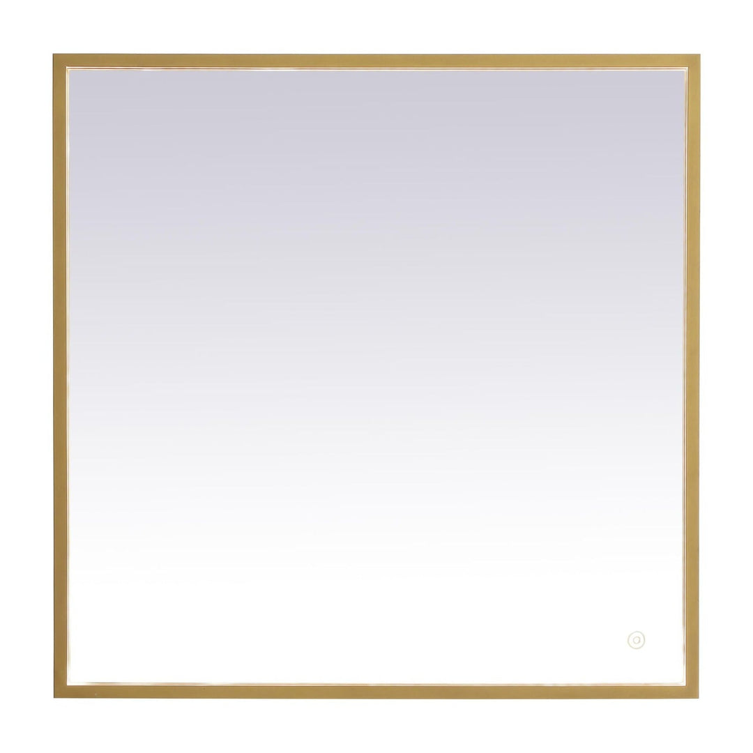 Pier Rectangle LED Mirror in Brass by Elegant
