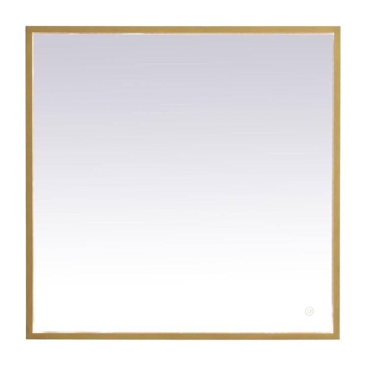 Pier Rectangle LED Mirror in Brass by Elegant
