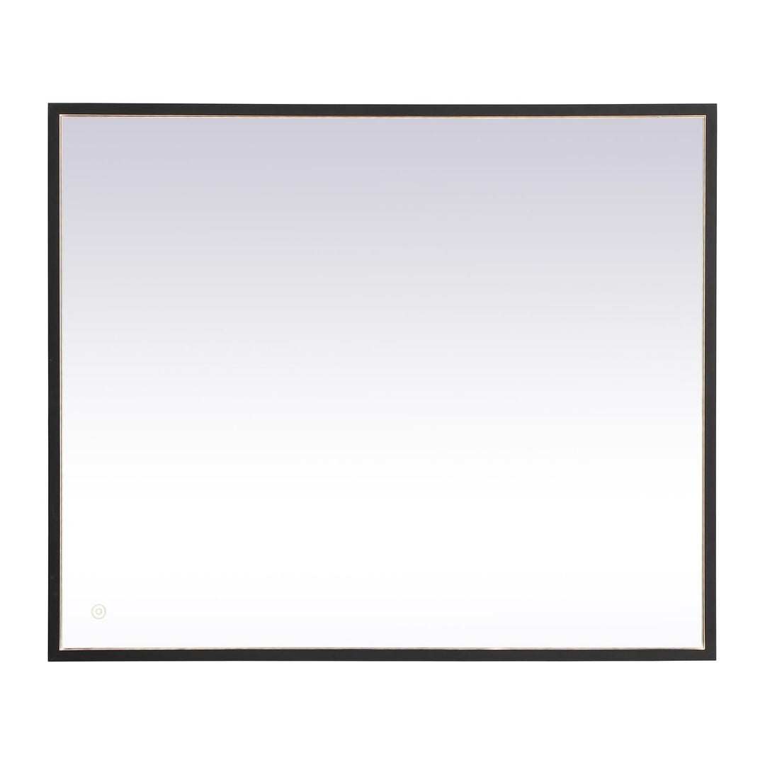 Pier Rectangle LED Mirror in Black by Elegant