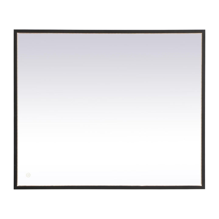 Pier Rectangle LED Mirror in Black by Elegant