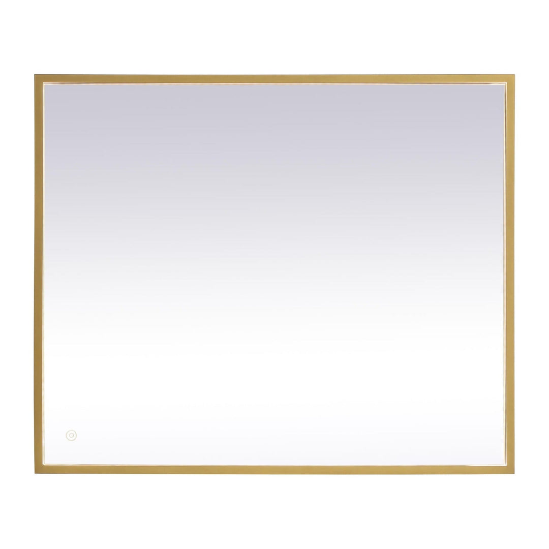Pier Rectangle LED Mirror in Brass by Elegant