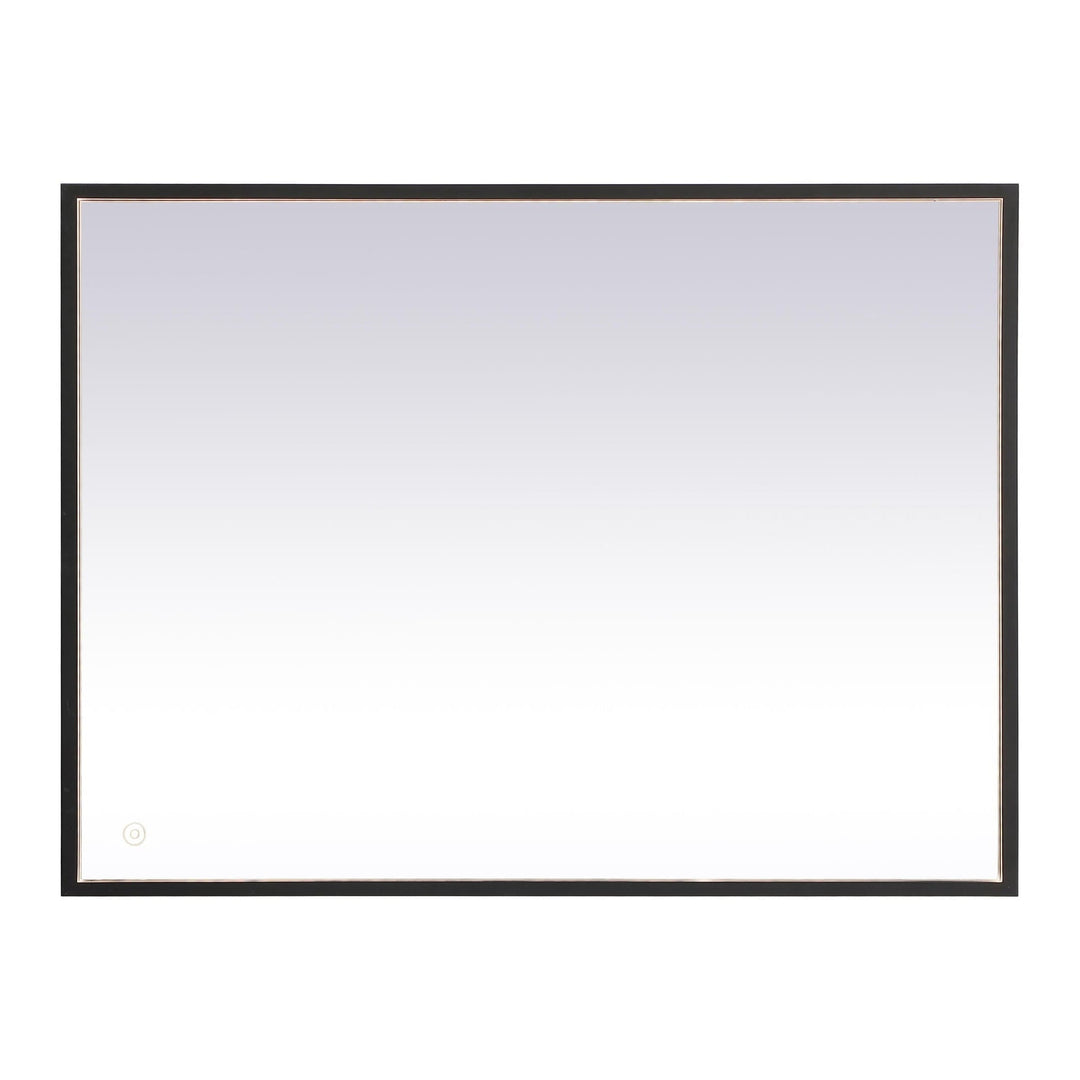Pier Rectangle LED Mirror in Black by Elegant