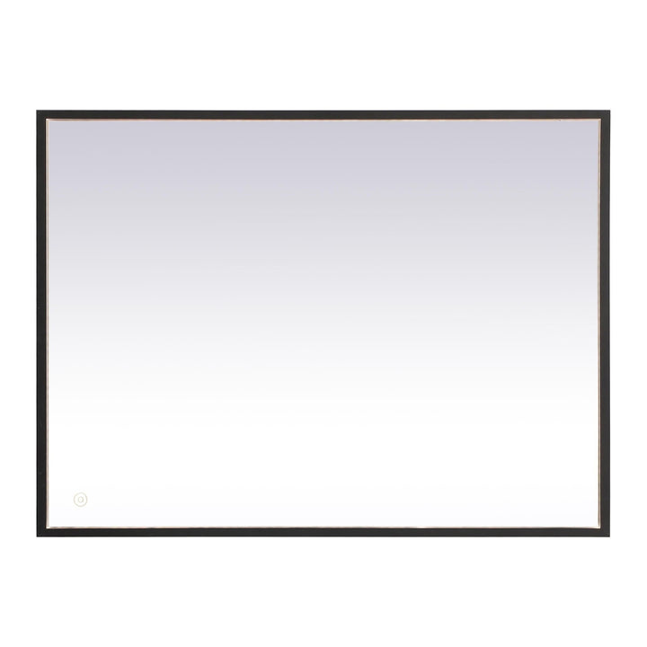 Pier Rectangle LED Mirror in Black by Elegant