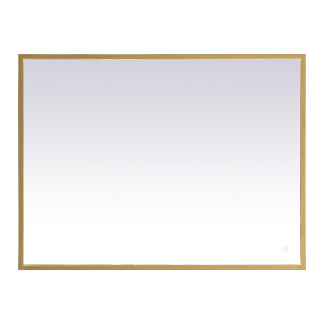 Pier Rectangle LED Mirror in Brass by Elegant